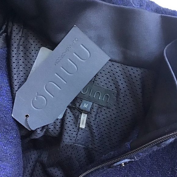 NWT QUINN Wool Brooke Stadium Coat in Navy - Picture 6 of 6